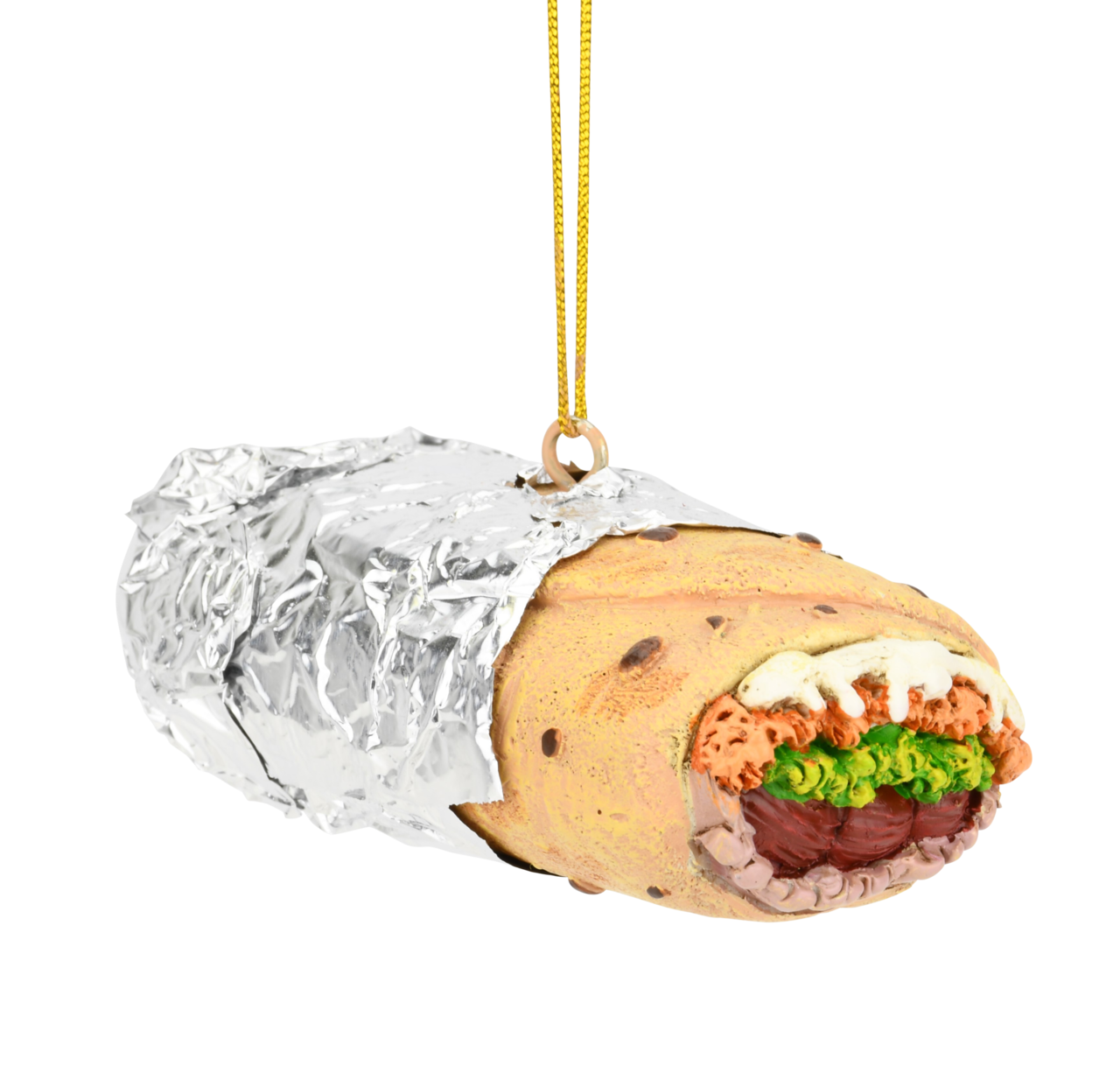 Tree Buddees Burrito Wrapped in Tin Foil Food Christmas Ornament